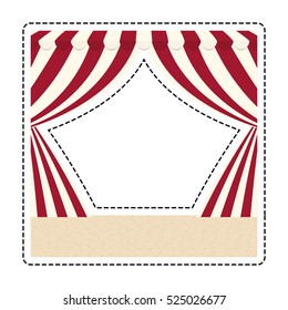 circus curtain raises icon vector illustration graphic design