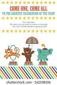 circus cute card design. vector illustration