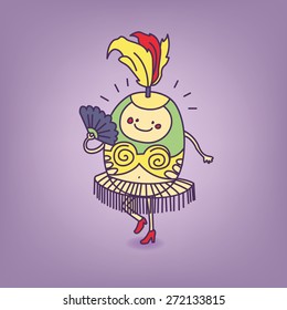 Circus cute and funny dancer vector illustration