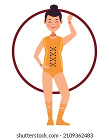 circus dancer with hula hoop character