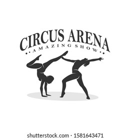 
Circus with Dancer Icon Logo Design Vector Template, Icon Symbol, Illustration