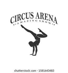 
Circus with Dancer Icon Logo Design Vector Template, Icon Symbol, Illustration