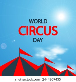 Circus day tent domes against the sky, vector art illustration.