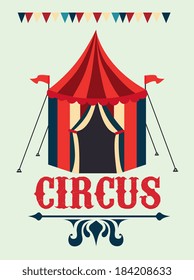 Circus design over beige background, vector illustration