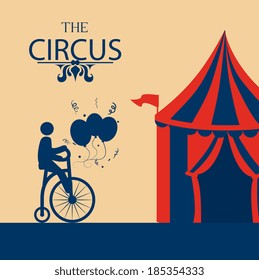 Circus design over beige background, vector illustration