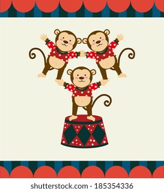 Circus design over beige background, vector illustration