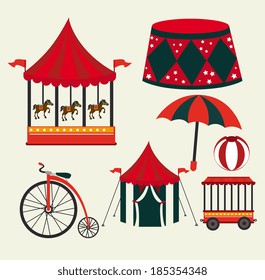 Circus design over beige background, vector illustration