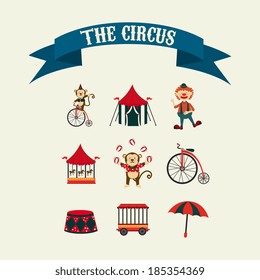 Circus design over beige background, vector illustration