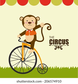 Circus design over beige  background, vector illustration