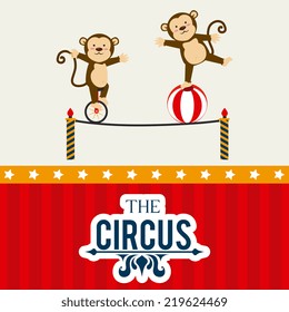 Circus design over beige background, vector illustration