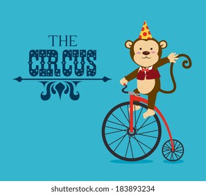 Circus design over blue background, vector illustration