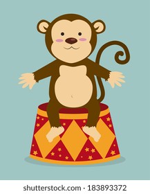 Circus design over blue background, vector illustration