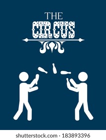 Circus design over blue background, vector illustration
