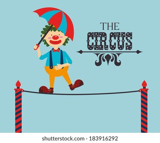 Circus design over blue background, vector illustration