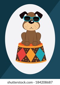 Circus design over blue background, vector illustration