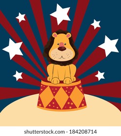 Circus design over blue background, vector illustration
