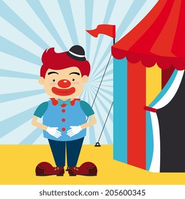 Circus design over blue background, vector illustration