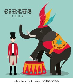 Circus design over blue background, vector illustration