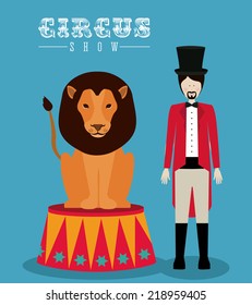 Circus design over blue background, vector illustration