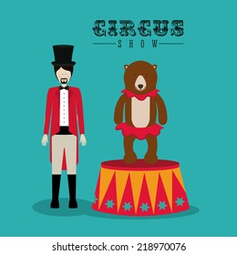 Circus design over blue background, vector illustration