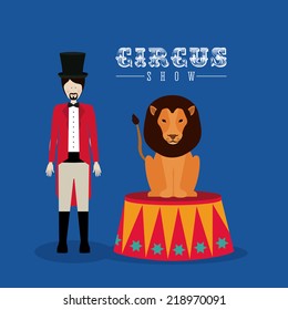 Circus design over blue background, vector illustration