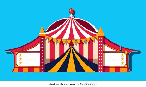 Circus design over blue background, vector illustration. Vector illustration.