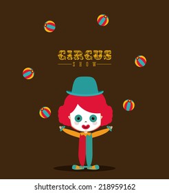 Circus design over brown background, vector illustration