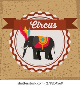 Circus design over brown background, vector illustration