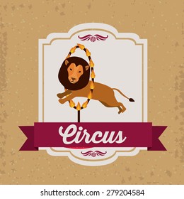 Circus design over brown background, vector illustration