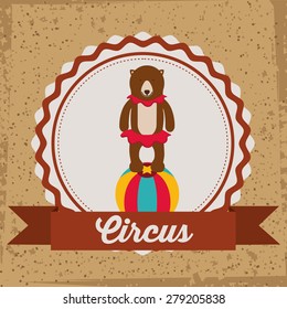 Circus design over brown background, vector illustration