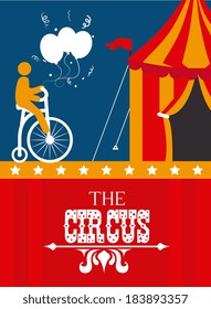 Circus design over colorful background, vector illustration