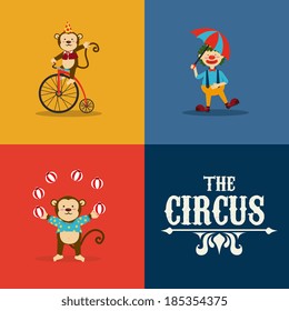 Circus design over colorful background, vector illustration