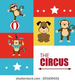 Circus design over colorful background, vector illustration
