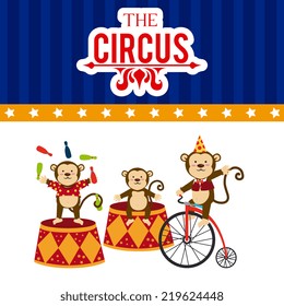 Circus design over colorful background, vector illustration
