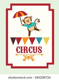 Circus design over green background, vector illustration