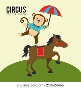Circus design over landscape background, vector illustration