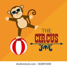 Circus design over orange background, vector illustration