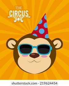 Circus design over orange background, vector illustration