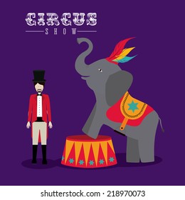 Circus design over purple background, vector illustration