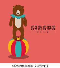 Circus design over red background, vector illustration