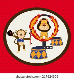 Circus design over red background, vector illustration