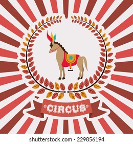 Circus design over red stripes background,vector illustration