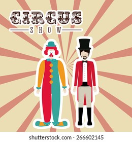 Circus design over striped background, vector illustration