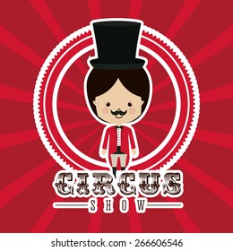 Circus design over striped background, vector illustration