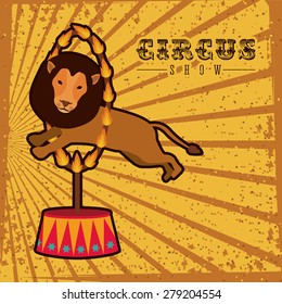 Circus design over striped background, vector illustration