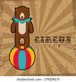 Circus design over striped background, vector illustration