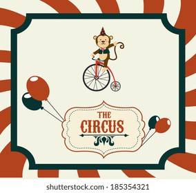 Circus design over stripes background, vector illustration