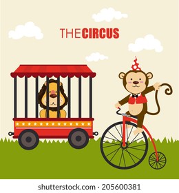 Circus design over yellow background, vector illustration