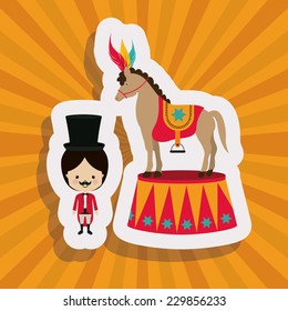 Circus design over yellow background,vector illustration