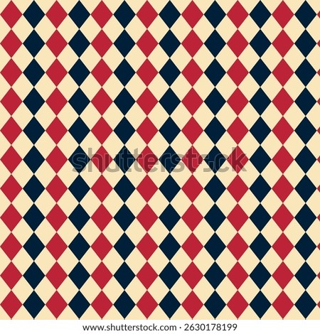 Circus diamond pattern. Retro geometric seamless pattern. Vertical stripes in vintage style.